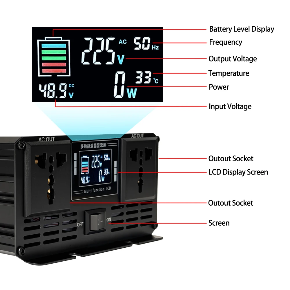 Pure Sine Wave Inverter DC 48V - Pure Sine Wave Inverter 5000W 48V 220V 评论和价格