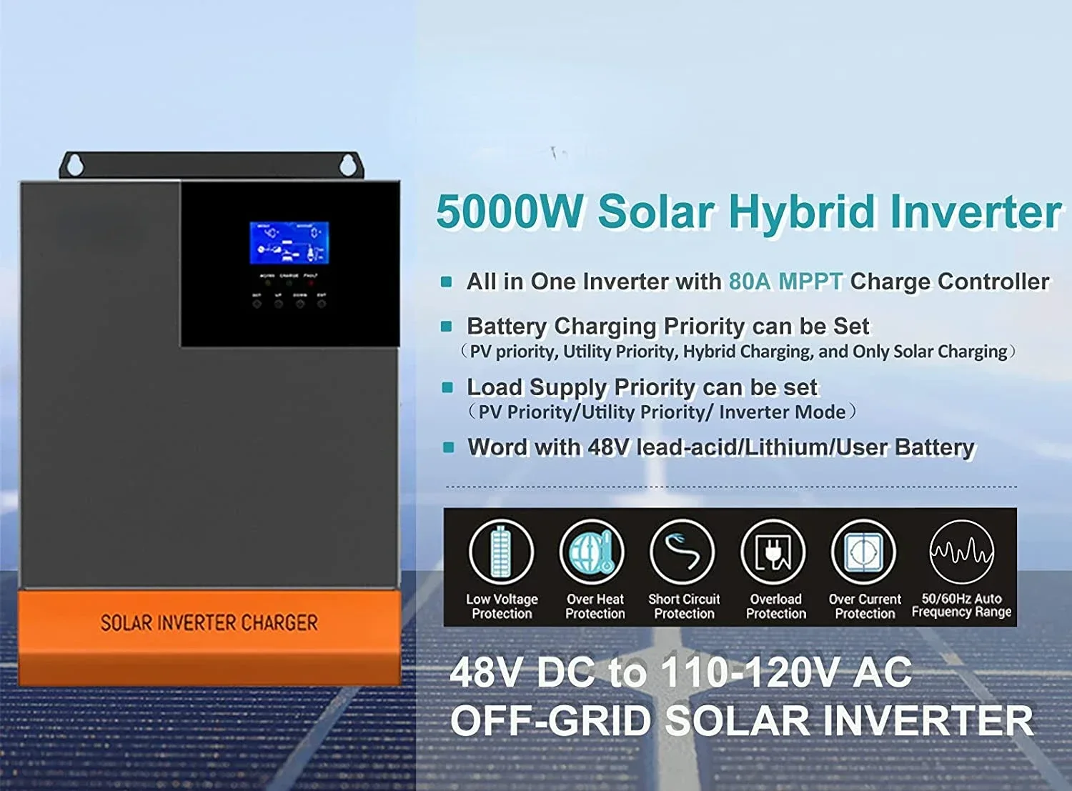 5.5kW MPPT 100A optical 220V 4 - Hybrid Solar Inverter 5.5Kw Mppt 48V 评论和价格
