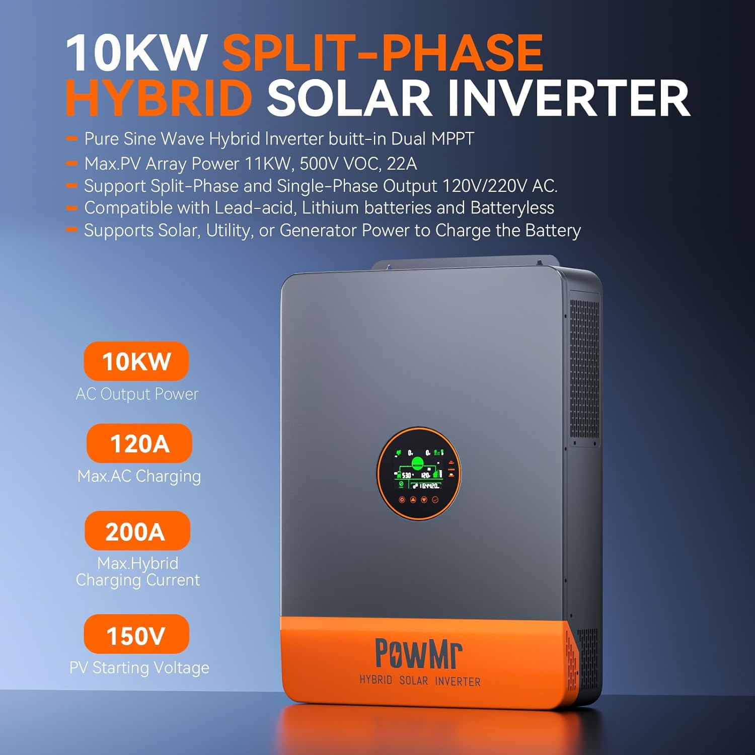 PowMr 10KW Split Phase Inverte - Split Phase Inverter 10Kw 110V 220V 评论和价格